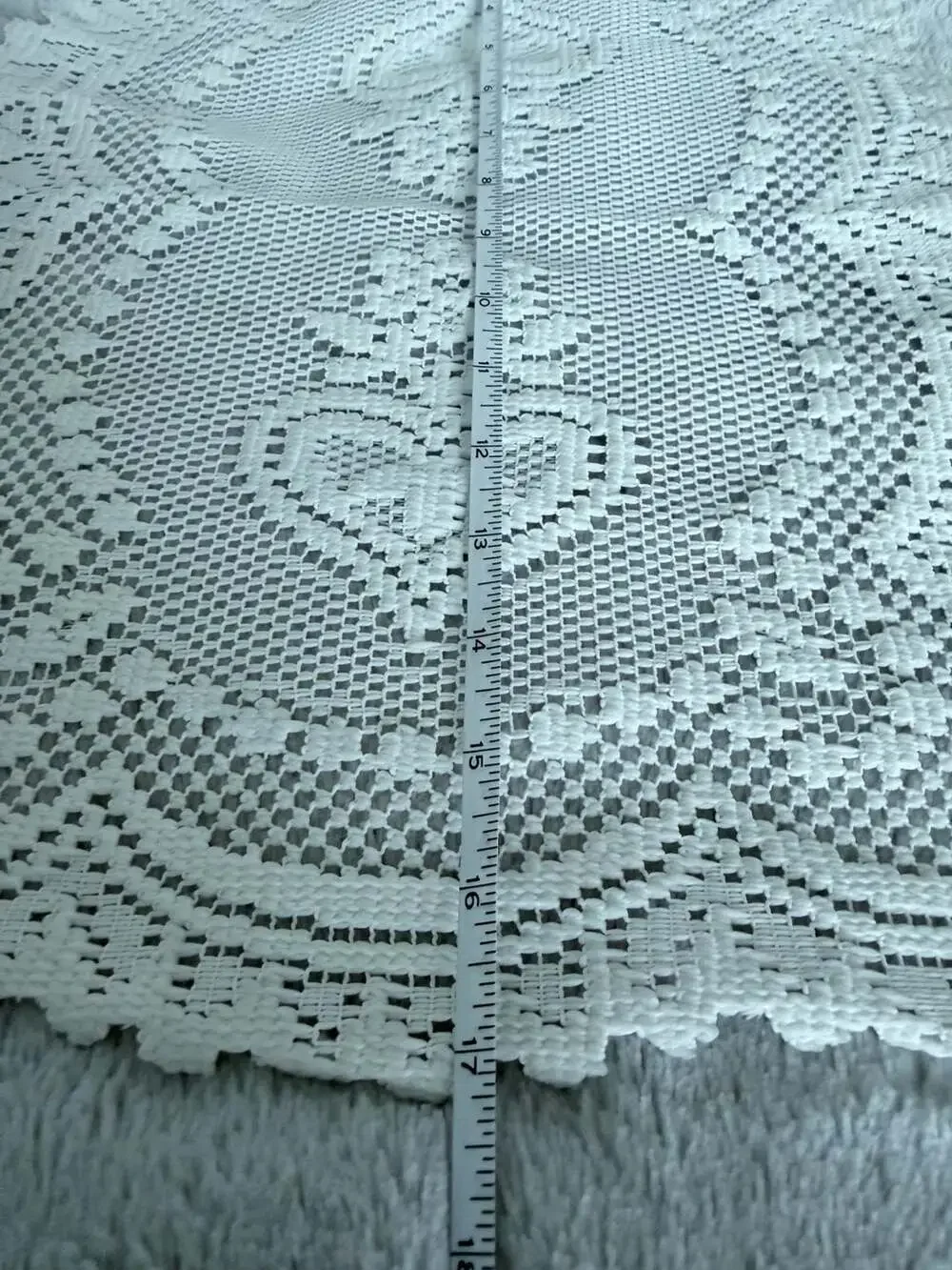 Vintage White Lace Heart Motif Rectangular Doily Placemat